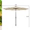 Costway 10' Solar LED Lighted Patio Market Umbrella Shade Tilt Adjustment Crank Tan/Beige/Blue/Navy/Burgundy/Gray
